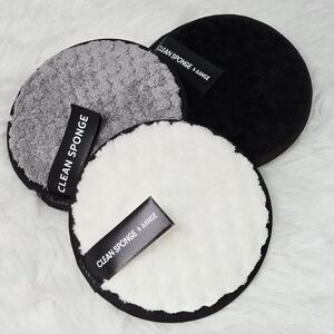 MAANGE Reusable Makeup Remover Cleansing Sponges Set Washable Pads Black White